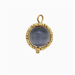 Gray Cateye Glass Ball Pendant, approx 8mm, 10mm