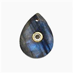 gemstone Pendant pave zircon, gold plated, approx 13-18mm