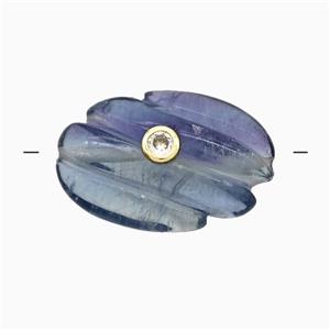 gemstone Pendant pave zircon, gold plated, approx 16-25mm