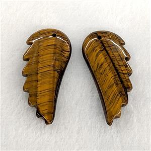 Natural Tiger Eye Stone Angel Wings Pendant, approx 20-42mm