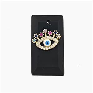 Natural Black Obsidian Rectangle Pendant Pave Eye Zirconia, approx 13-25mm