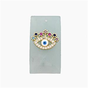 Amazonite Rectangle Pendant Pave Eye Zirconia, approx 13-25mm