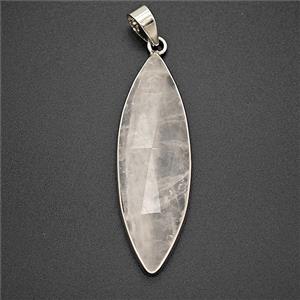 Rose Quartz Leaf Pendant Faceted, approx 13-40mm