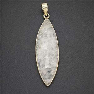 Gemstone Pendant, Platinum Plated, approx 13-40mm