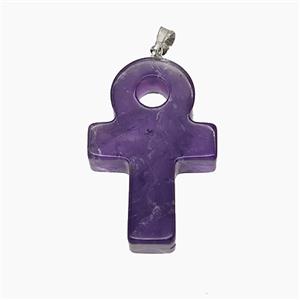 Gemstone Pendant, Platinum Plated, approx 20-30mm