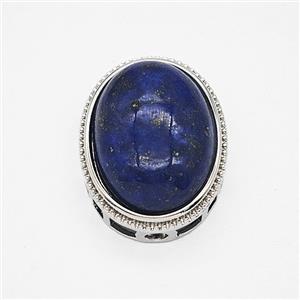 Gemstone Pendant, Antique Silver Plated, approx 19-23mm