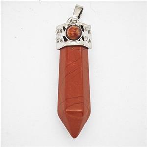 Red Jasper Prism Pendant, approx 9-35mm