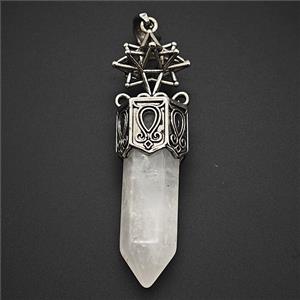 Clear Quartz Prism Pendant, approx 12-60mm