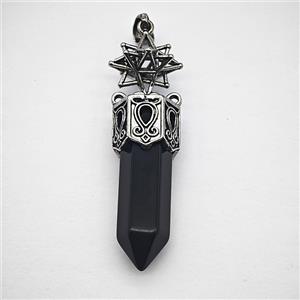 Gemstone Pendant, Antique Silver Plated, approx 12-60mm