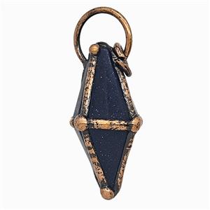 Gemstone Pendant, Red Copper Plated, approx 16-40mm
