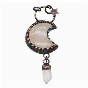 Gemstone Pendant, Red Copper Plated, approx 6-20mm, 30-50mm