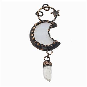 Gemstone Pendant, Red Copper Plated, approx 6-20mm, 30-50mm