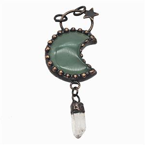 Gemstone Pendant, Red Copper Plated, approx 6-20mm, 30-50mm