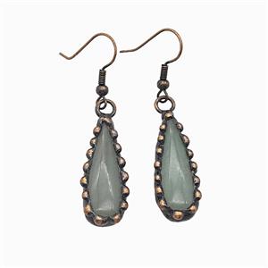 Gemstone Earring, Red Copper Plated, approx 12-30mm