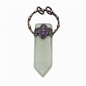 Gemstone Pendant, Red Copper Plated, approx 18-73mm