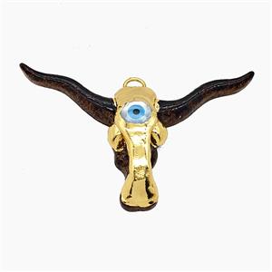 Resin Bull-head Pendant Gold Plated, approx 40-73mm