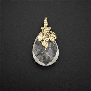 Clear Quartz Teardrop Pendant, approx 13-18mm