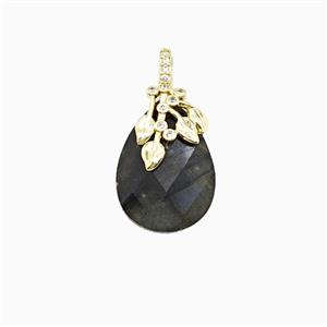 Labradorite Teardrop Pendant, approx 13-18mm