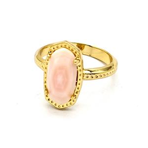 Gemstone Ring, Gold Plated, approx 9-16mm, 18mm dia