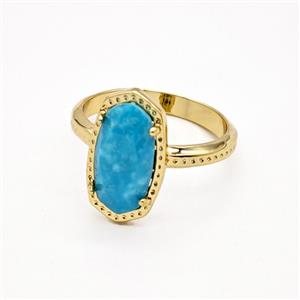 Gemstone Ring, Gold Plated, approx 9-16mm, 18mm dia