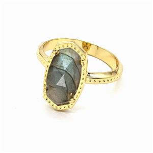 Gemstone Ring, Gold Plated, approx 9-16mm, 18mm dia