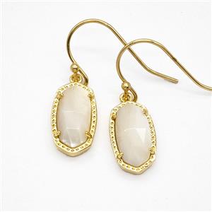 Gemstone Earring Hoop, Gold Plated, approx 9-16mm