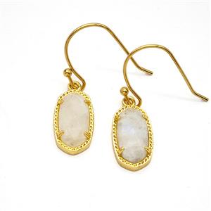 Gemstone Earring Hoop, Gold Plated, approx 9-16mm