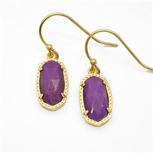 Gemstone Earring Hoop, Gold Plated, approx 9-16mm