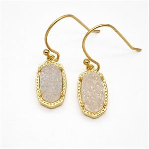 Gemstone Earring Hoop, Gold Plated, approx 9-16mm