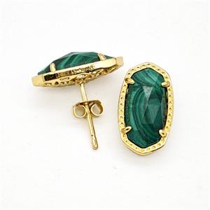 Gemstone Earring Studs, Gold Plated, approx 9-16mm