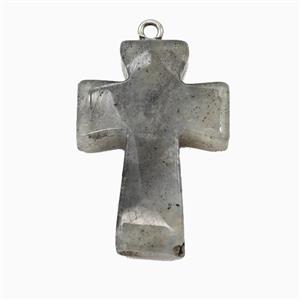 Labradorite Cross Pendant, approx 20-30mm