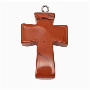 Red Jasper Cross Pendant, approx 20-30mm