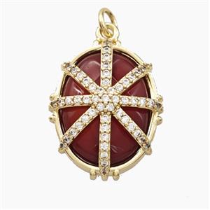 Gemstone Bead Pave Zircon, approx 16-21mm