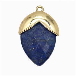 Blue Lapis Lazuli Leaf Pendant, approx 15-20mm