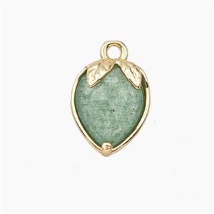 Green Strawberry Quartz Cherry Pendant, approx 10-12mm