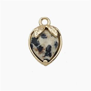 Black Dalmatian Jasper Cherry Pendant, approx 10-12mm