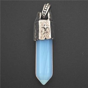 White Opalite Prism Pendant, approx 8-40mm