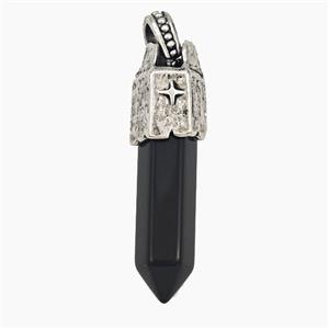 Black Obsidian Prism Pendant, approx 8-40mm