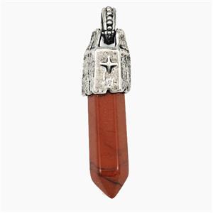 Red Jasper Prism Pendant, approx 8-40mm