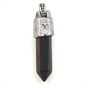 Red Tiger Eye Stone Prism Pendant, approx 8-40mm