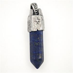 Blue Lapis Lazuli Prism Pendant, approx 8-40mm