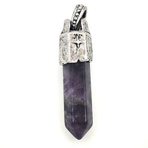 Purple Amethyst Prism Pendant, approx 8-40mm