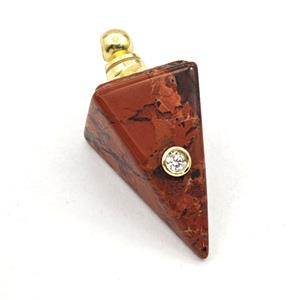 Red Jasper Pendulum Pendant Pave Zirconia, approx 14-35mm