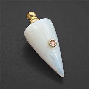 White Opalite Pendulum Pendant Pave Zirconia, approx 16-40mm