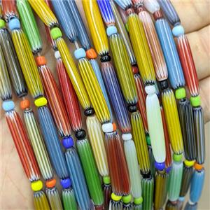 Lampwork Glass Tube Beads Mixed Color, approx 5-28mm