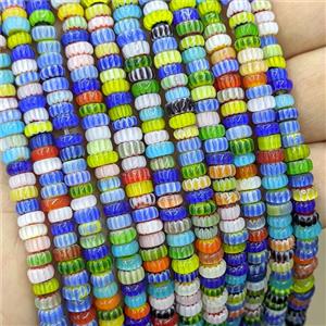 Lampwork Glass Rondelle Beads Mixed Color, approx 5mm