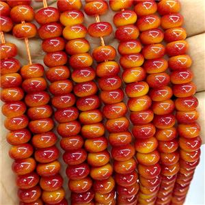 Tiger Eye Glass Rondelle Beads Smooth Orange, approx 5x8mm