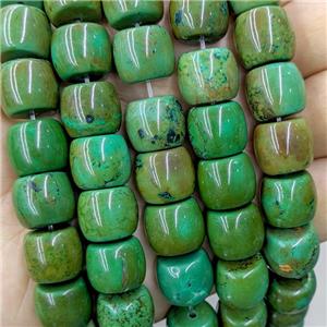 Sinkiang Turquoise Barrel Beads Green Dye, approx 14mm