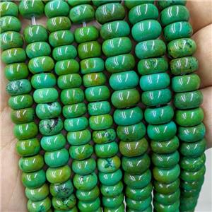 Sinkiang Turquoise Rondelle Beads Green Dye Smooth, approx 10mm