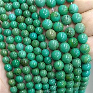 Green Sinkiang Turquoise Beads Smooth Round, approx 6mm